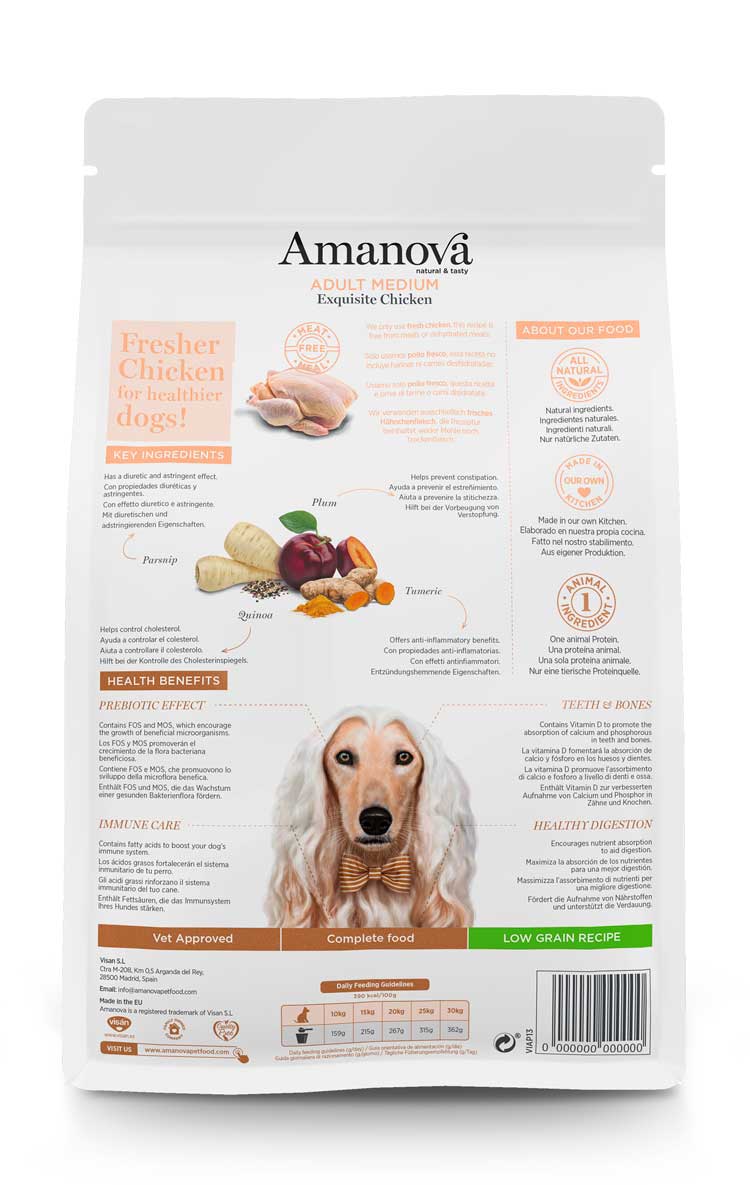 AMANOVA - Adult Medium Exquisite Chicken Quinoa LOW GRAIN RECIPE - Imagen 5